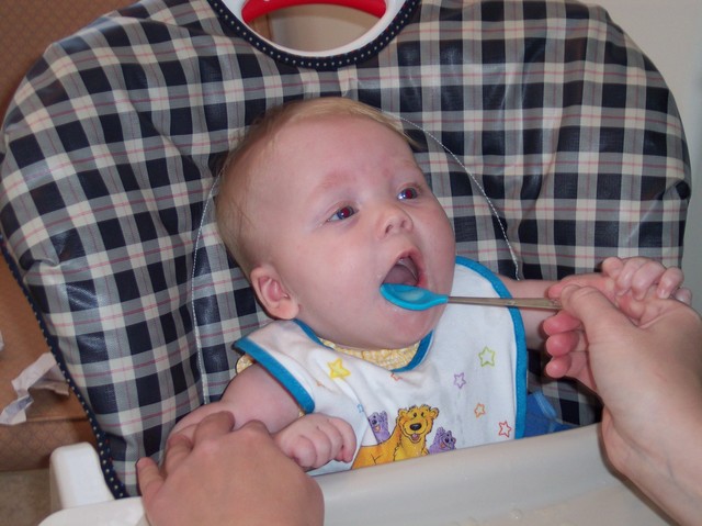 Emma's first solid food