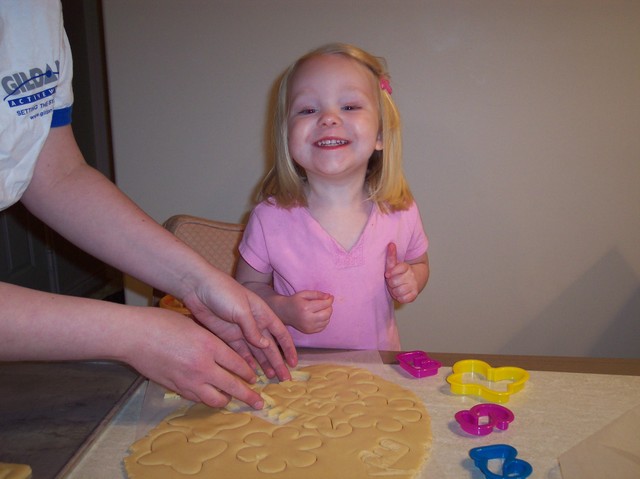 Emma making sugar cookies