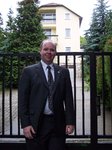 Steve in front of the old Hungary Budapest Mission home