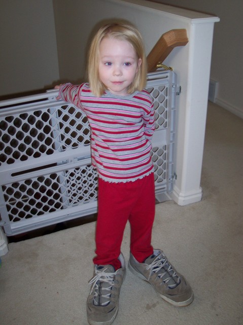 Emma in Dad's Shoes
