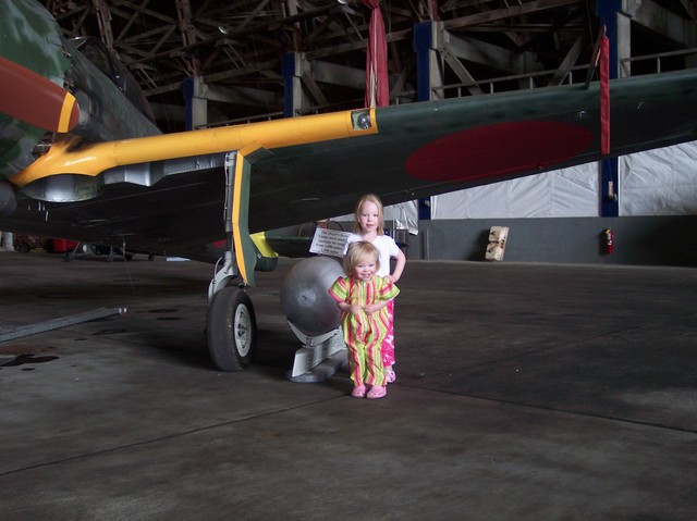 Emma and Sarah at the Tillamook Air Museum
