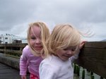 Emma and Sarah by the Columbia River in Astoria