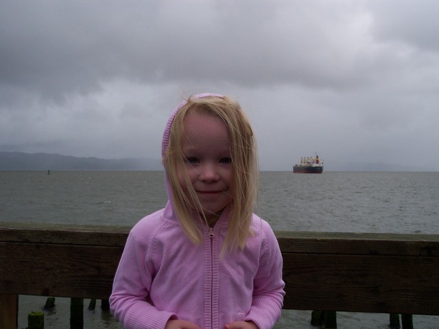 Emma by the Columbia River in Astoria