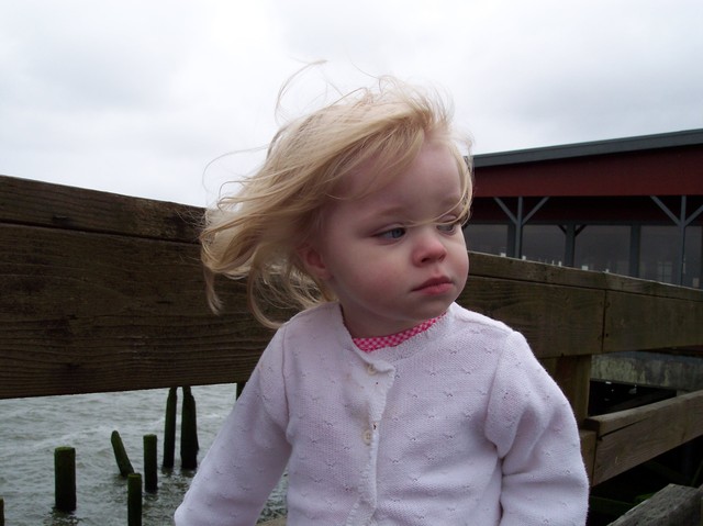 Sarah by the Columbia River in Astoria