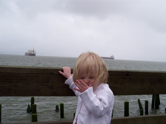 Sarah by the Columbia River in Astoria