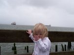 Sarah by the Columbia River in Astoria