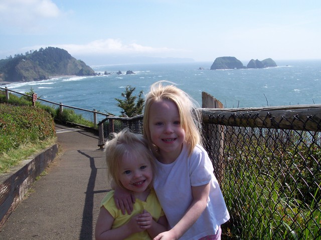 Emma and Sarah at Cape Meares