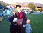 Jillian and Mike with Emma at Mike's Graduation