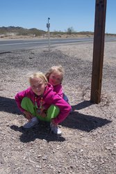 Emma and Sarah at Nevada/California State Line