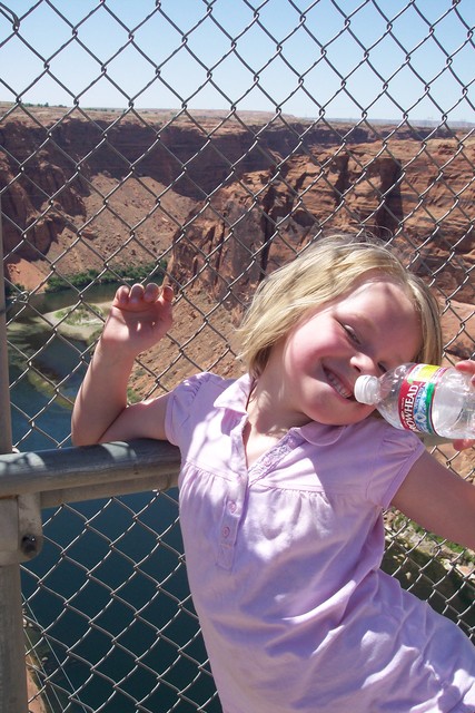 Sarah on Glen Canyon Bridge