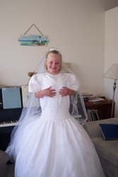Sarah in Camille's Wedding Dress