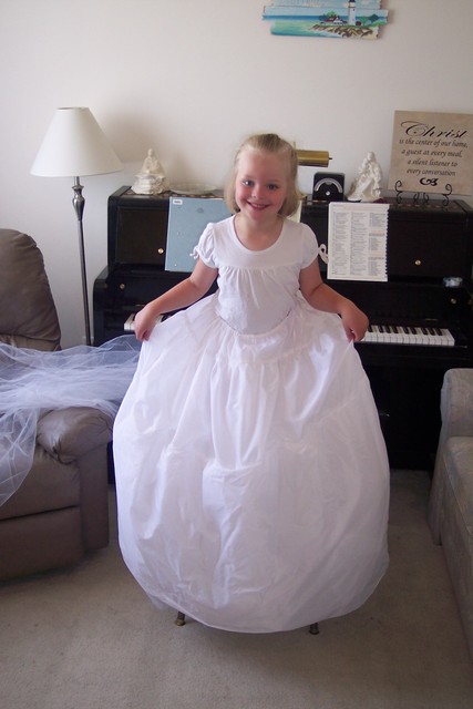 Sarah in Camille's Wedding Dress