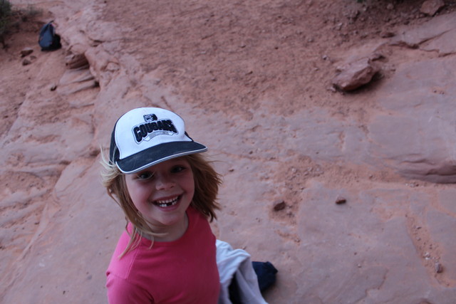 Sarah on trail to Double Arch