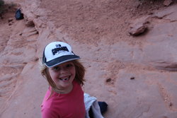 Sarah on trail to Double Arch