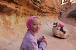 Emma and Winrey Richardson on the Little Wild Horse Canyon Trail