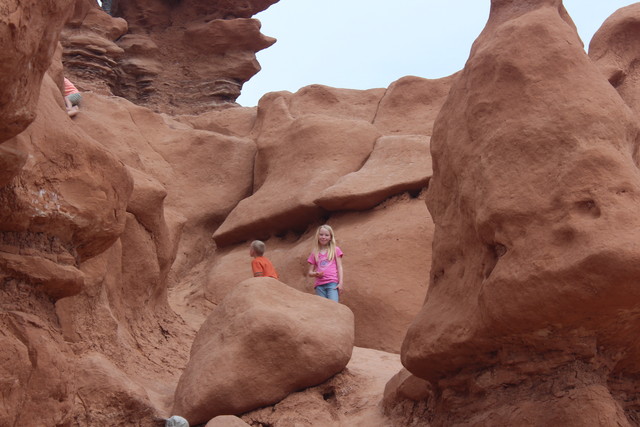 Emma and Aedin and Richardson in Goblin Valley