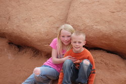 Emma and Aedin Richardson in Goblin Valley