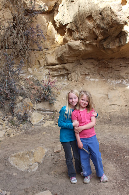 Emma and Sarah in Sego Canyon