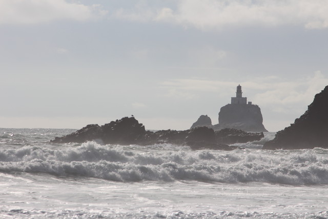 Tillamook Rock Lighthouse from Indian Beach at Ecola State Park
