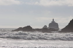 Tillamook Rock Lighthouse from Indian Beach at Ecola State Park