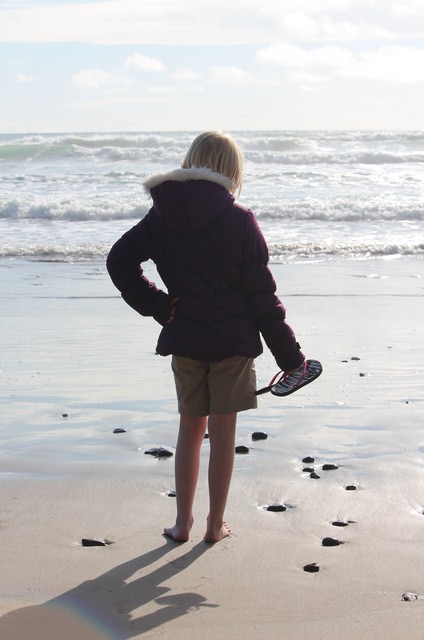 Emma on Indian Beach at Ecola State Park