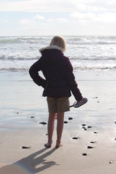 Emma on Indian Beach at Ecola State Park