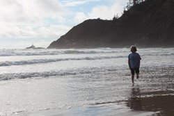 Sarah on Indian Beach at Ecola State Park