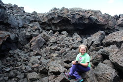 Sarah by Dewdrop Cave at Craters of the Moon