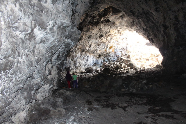 Emma and Sarah in Indian Cave in Craters of the Moon