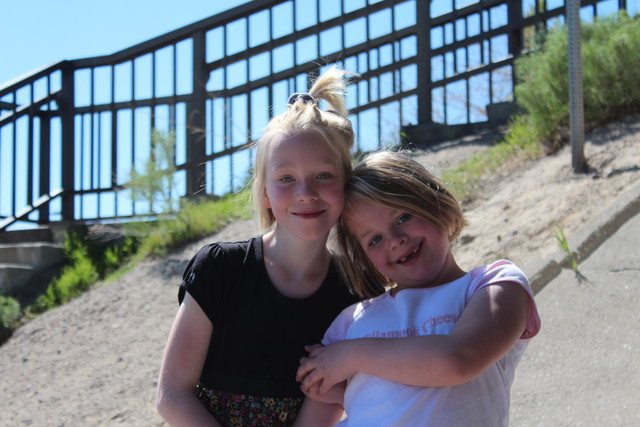 Emma and Sarah at Twin Falls Bridge