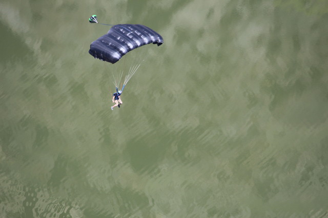 Base Jumper from Twin Falls Bridge