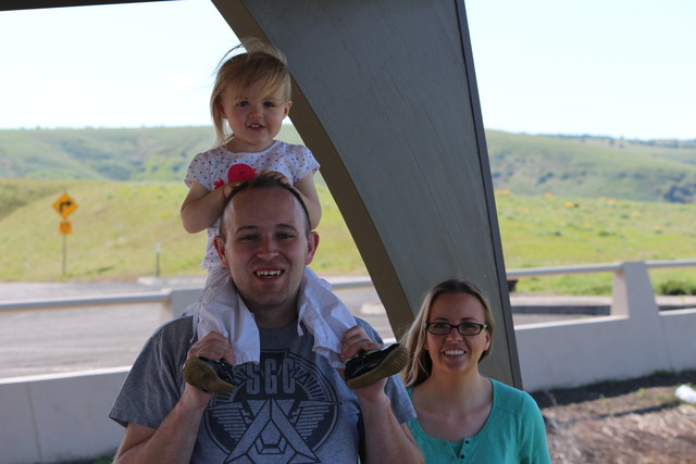 Kaitlyn, Mike and Jillian overlooking Pendleton, Oregon