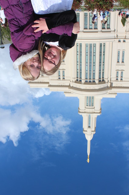 Emma and Sarah at Payson Temple Open House