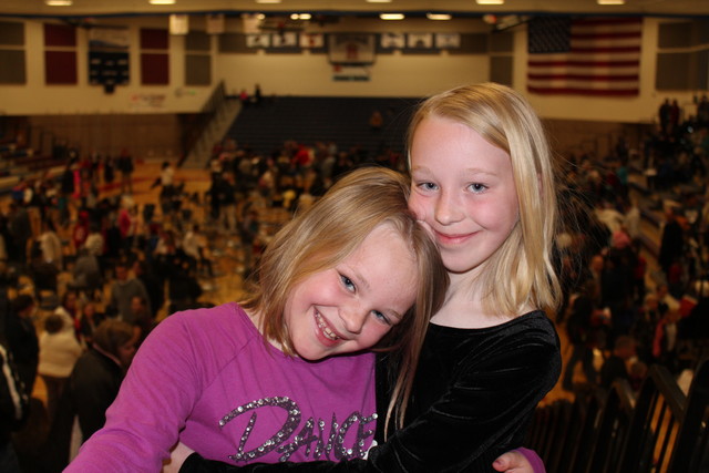 Sarah and Emma at Emma's Orchestra Recital