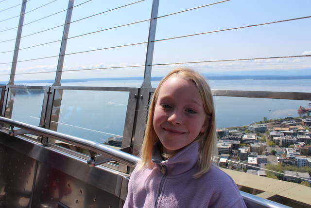 Emma atop the Space Needle