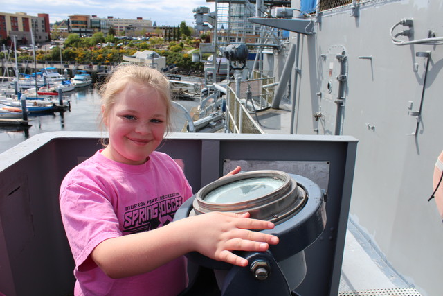 Sarah aboard USS Turner Joy