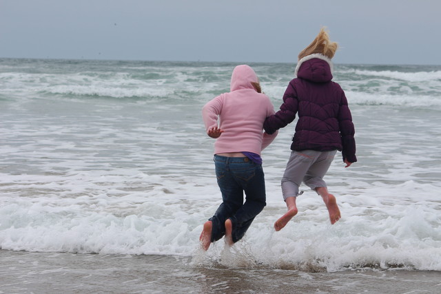 Sarah and Emma at Cannon Beach