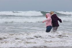 Sarah and Emma at Cannon Beach