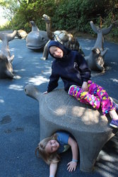 Sarah and Emma at Oregon State Aquarium