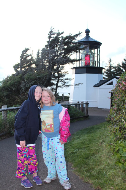 Emma and Sarah at Cape Meares Lighthouse