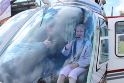 Emma aboard helicopter in Seaside, OR