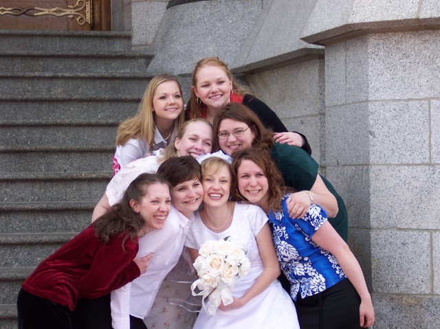 Camille and friends at Jenny Carter (Smith)'s wedding