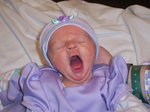Sarah yawning