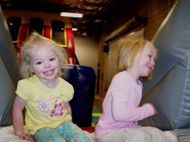 Emma and Sarah at Jumpin Jacks