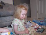 Sarah's 3rd Birthday - Sarah listening to her music box