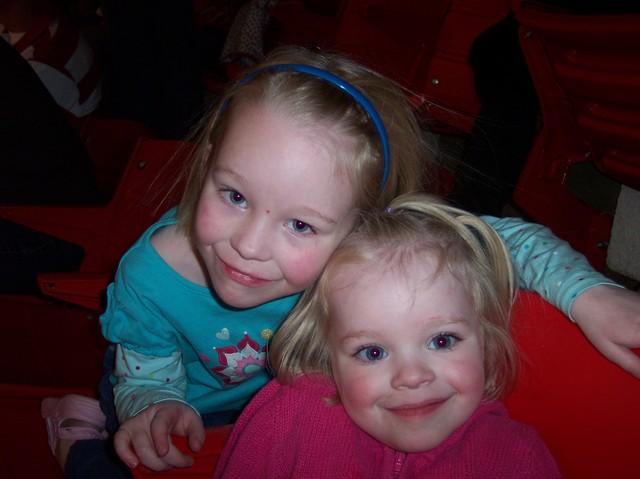 Emma and Sarah in Huntsman Center for Utah - TCU game