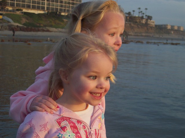 Sarah and Emma at Pacific Beach in San Diego