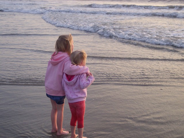 Sarah and Emma at Pacific Beach in San Diego