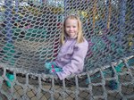 Emma climbing through nets at Sea World
