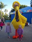Emma and Sarah meeting Big Bird